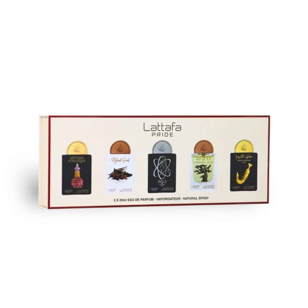 Lattafa Pride Perfume Set 20ml (Artisan Ethnique, Natural Oud, Tharwah Silver, Eternal Oud, Ishq Al Shayukh Gold)